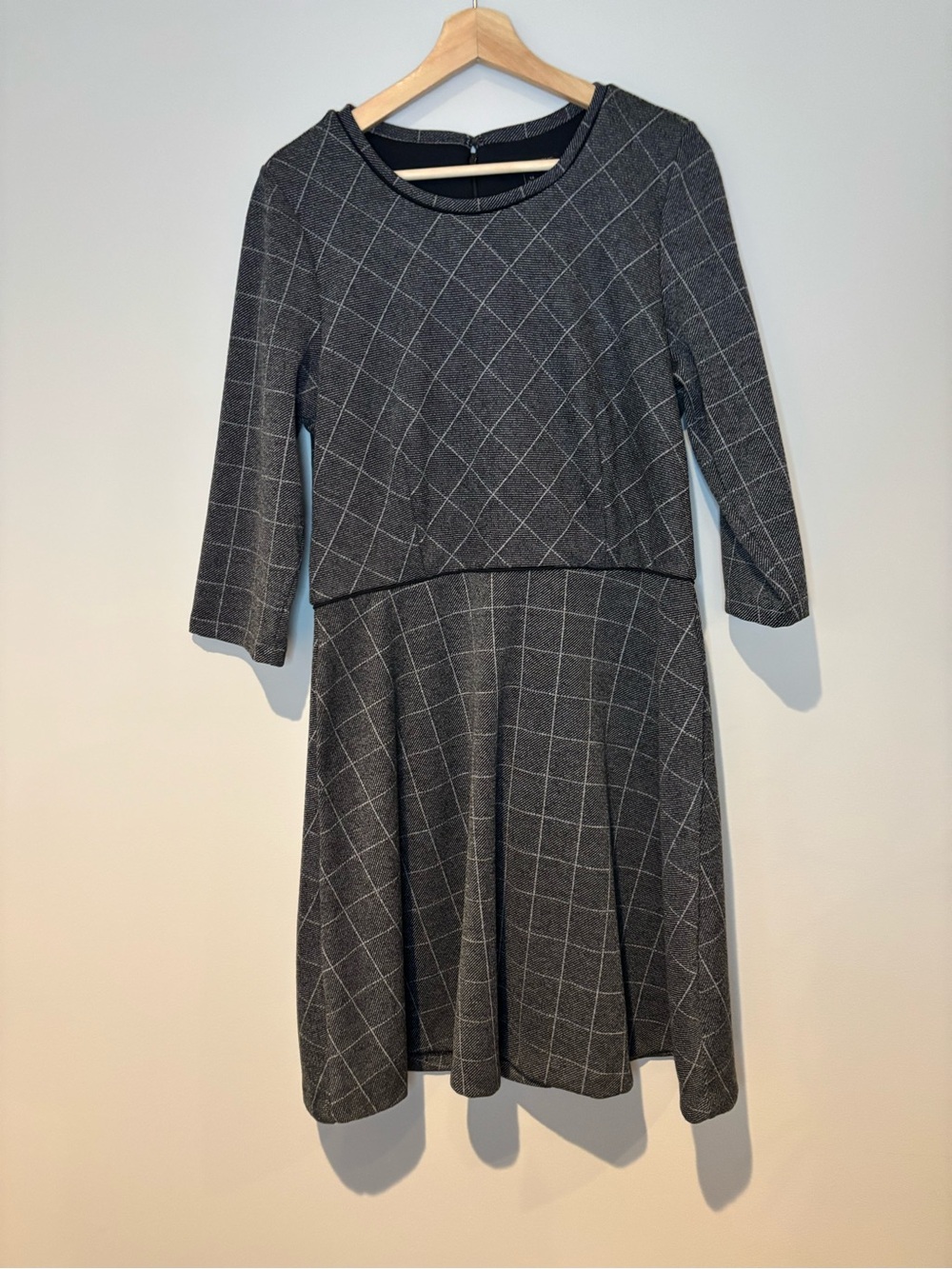 Banana Republic Classic Windowpane Fit & Flare Dress | Size 14
